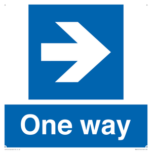 One way with right directional arrow